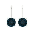 thumbnail image 3 of Clara Pucci 4Ct Natural London Blue Topaz Round Cut VVS1 Lever Back Drop Dangle 18k Solid hypoallergenic Gold Designer Earrings For December, 3 of 7