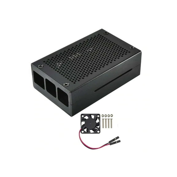 AAAwave Aluminum Metal Box Case With Cooling Fan For Raspberry Pi 4B ODS704