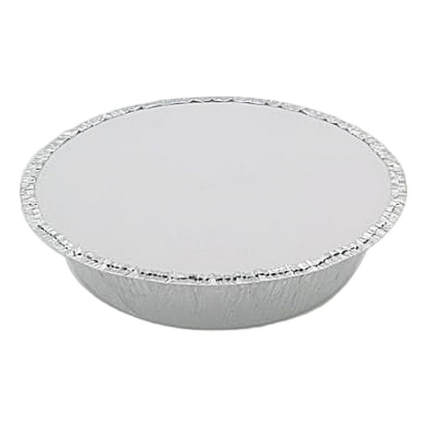 Yuarrent 20 unids/set platos redondos de bandeja de Flan de papel con tapas de papel para hornear lados fuertes y Base segura de aluminio Herramientas y accesorios para hornear 23*5cm18*4.5 cm