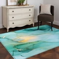 thumbnail image 3 of Teal Marble Runner Rug 2.7x5 FT, Non Slip Entryway Carpet, Abstract Art Modern Ink Painting Washable Soft Floor Carpet Entrance Mat Non-Shedding Throw Rug for Hallway Laundry Room Bedside, 3 of 9