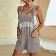 thumbnail image 2 of Drses Womens Summer Casual Suspender Printing Sleeveless Romper Loose Spaghetti Strap Shorts Overalls Jumpsuit with Pockets, 2 of 5