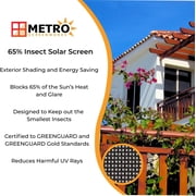 65% Solar Insect Screen Mesh Kit - (60 in x 100 ft) - Solar Screen Roll for Window, Patio, More