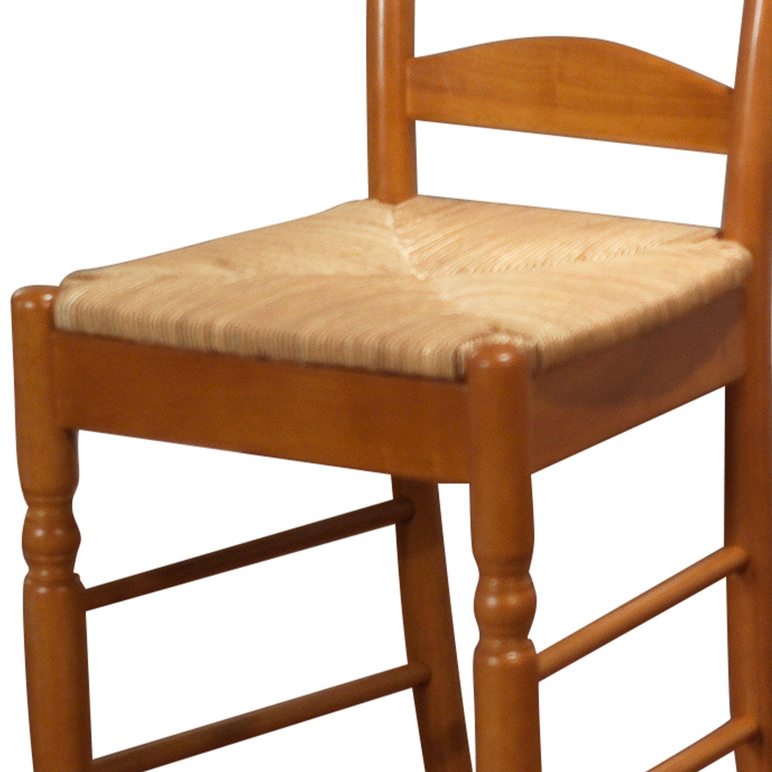 TMS 30" Indoor Ladder Back Bar Stool with Rush Seat, Set of 2, Oak