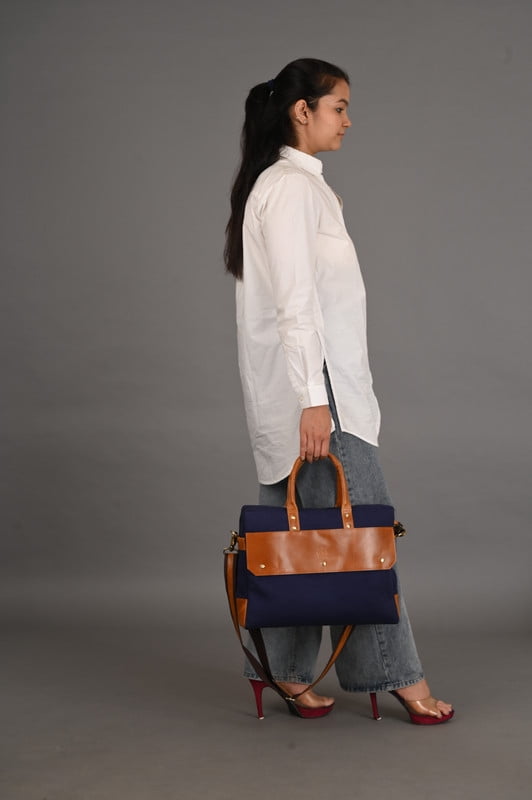 Custom Stylish Canvas handBag with Multiple Pockets Zipper Closure, and Daily Essentials 13-15 Inches