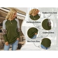 thumbnail image 4 of SHIBEVER Womens Tops Long Sleeve Round Neck T-Shirts for Women Fall Fashion Leopard Print Tops Casual Workout Loose Tunics Tops Blouses Army Green, 4 of 8
