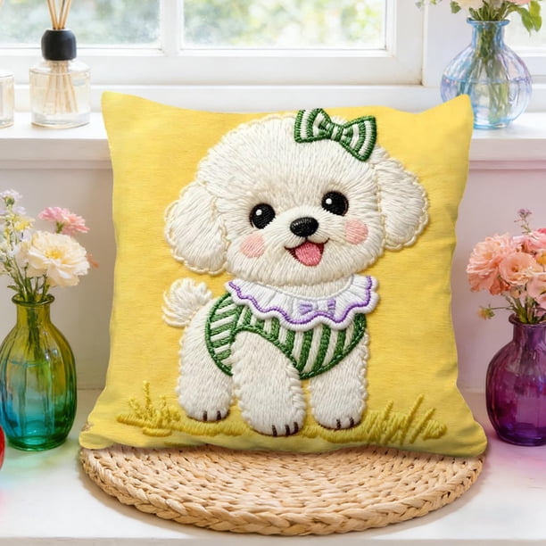 Uuiauoio Cute Animals Decorative Throw Pillow Cover , Animals Family Animals Outdoor Pillow Cases Square Standard Cushion Cover for Sofa Couch Bed Car 17.72x17.72 inch