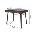 thumbnail image 2 of Small Desk, Office Desk with Center Drawer and Rubberwood Leg, Mid Century Style Writing Desk for Home Office Computer Small Spaces, Brown, 2 of 9