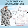 thumbnail image 4 of Oversized Wearable Blanket Hoodie,Gray Highland Cow Lemon Pattern Sherpa Blanket Hoodie with Super Pockets,Super Warm Fuzzy Pullover for Women & Men, 4 of 6