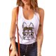 thumbnail image 2 of ABPHQTO Camiseta sin mangas con espalda cruzada y estampado de leopardo de conejito blanco para mujer, 2 of 5