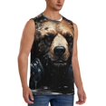 thumbnail image 2 of Daiia Urban Bear With Headphones Printed Men's Tank Tops,Casual Soft Sleeveless Gym Muscle Shirts Bodybuilding Tee-3X-Large, 2 of 8