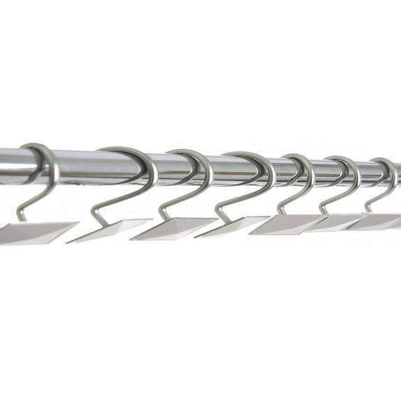 12 Piece Set - Satin Nickel Heavy Duty Shower Rectangle Curtain Hooks Rings Rustproof Metal