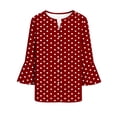 thumbnail image 7 of Kezqiaxn Blouses for Women Dressy Casual 3/4 Sleeve Loose Button Down Shirts V-Neck Summer Tops Fashion Clothing, 7 of 7