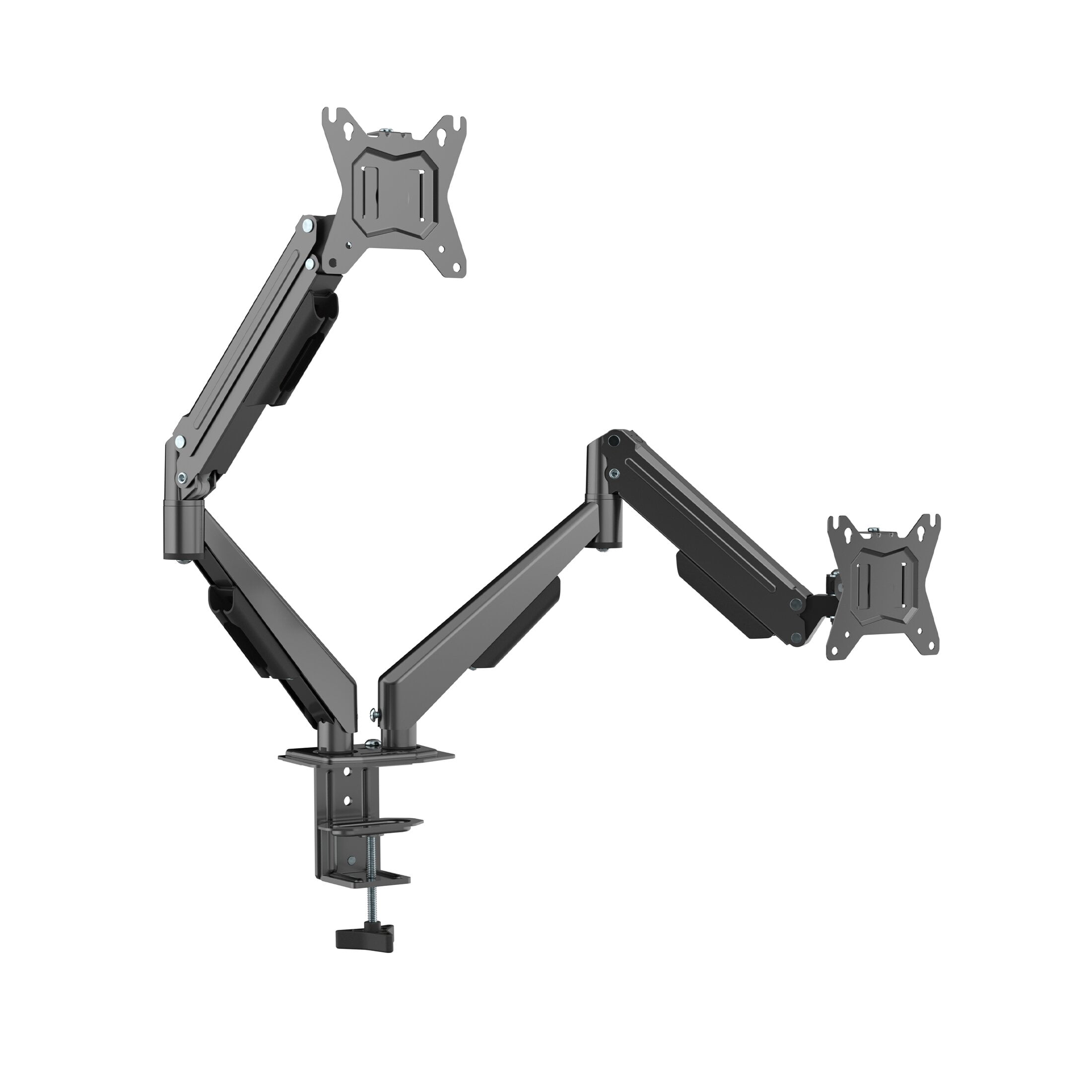 onn Dual Monitor Desk Mount for 13"-32" Monitors, Spring-Assisted Adjustable Arms, VESA Compatible, Holds up to 19.8 lbs