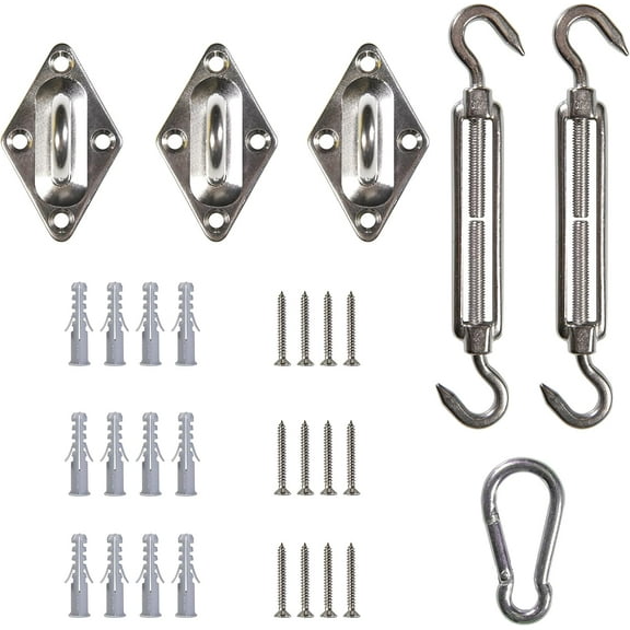 ShadeMart 6 Inch Hardware Kit for Triangle Sun Shade Sail Canopy, 316 Military-Grade Stainless Steel