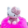 thumbnail image 2 of Figura decorativa de gato para coche, adorno Interior de Perfume con diamantes de imitación, decoración rosa y roja, 2 of 5