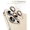 thumbnail image 2 of Southwit for iPhone 14 Pro and iPhone 14 Pro Max Camera Lens Protector Metal Plus Tempered Glass Screen Camera Cover for iPhone 14 Pro 6.1"/ iPhone 14 Pro Max Gold, 2 of 5