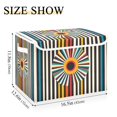 thumbnail image 5 of Yayeee Collapsible Storage Bin with Lid Fabric Closet Decorative Basket with Handles, Geometric Stripes, 5 of 7