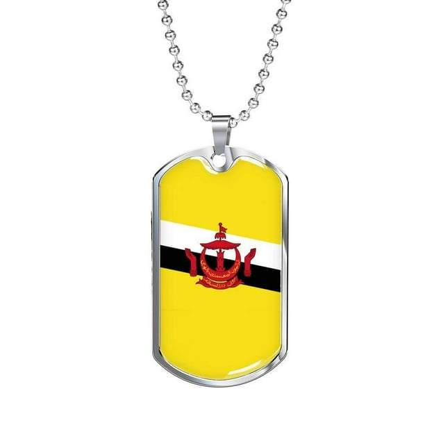 Express Your Love Gifts Brunei Flag Necklace Brunei Flag Stainless Steel Or 18k Gold Dog Tag 24 Walmart Com Walmart Com<script async src=