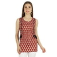 thumbnail image 1 of Moomaya Blouse Décontractée Longue en Coton Imprimé Tunique à Col en V pour Femmes, 1 of 6