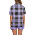 thumbnail image 3 of Conjunto de Verano para las Mujeres, Estampado Cuello de Manga Corta Y Pantalones Cortos, Moda Casual de Dos Piezas, 3 of 8