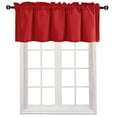 thumbnail image 2 of JIUZHEN Christmas Valance Curtains for Kitchen Window Valances for Living Room/Basement Window Curtains Bathroom Thermal Insulated Short Rod Pocket Curtain Panels, Red,60 x 18 Inches,1 Panel, 2 of 9