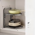 thumbnail image 1 of 2-Tier Round Kitchen Storage Rack: Heavy-Duty Carbon Steel Under-Sink Organizer for Pots & Utensils, Waterproof, Space-Saving Design with Easy Installation – Sturdy, Multifunctional Cabinet Shelving, 1 of 6