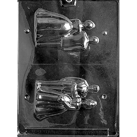 Grandmama's Goodies W018 Small 3D Bride & Groom Wedding Shower Chocolate Candy Soap Mold with Exclusive Molding Instructions