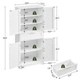 thumbnail image 4 of TEENFON Tall Kitchen Pantry Storage Cabinet, Freestanding Cupboard with 1 Large Drawer, for Dining Room, Living Room, Laundry, White, 4 of 8