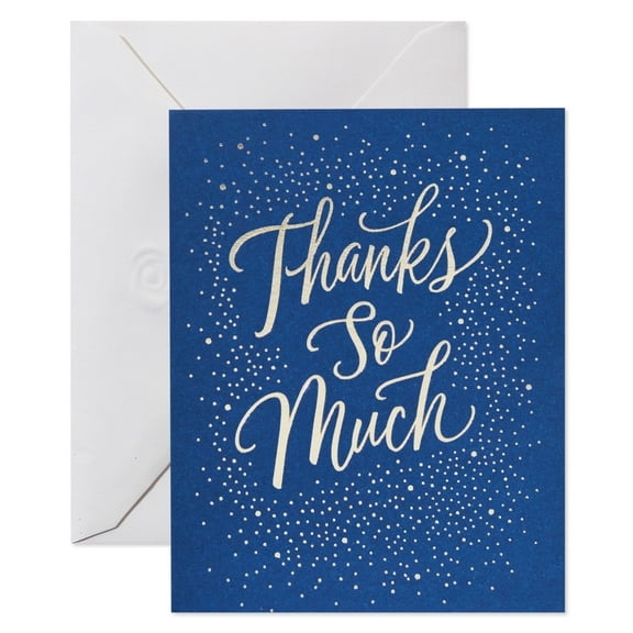 American Greetings Blank Christmas Thank You Cards with Envelopes, Blue and Silver Winter Design (25-Count)