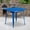 Blue, variant on Commercial Grade 31.5" Square Metal Indoor-Outdoor Table, Heavy Duty All-Weather Steel Slat Top Dining Table, Modern Café Restaurant Bistro Patio Furniture, Metal Stackable Deck Yard Desk Setup