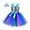 v#18Blue50, variant on Child Girls Dress Gradient Style Scale Pattern Smock Frock & Bow Sashes Belt A-Line Square Crew Halter Knee-Length With Pleated Ruffle For Holiday Classic Sundress,Blue,5-6 Years