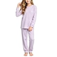 thumbnail image 2 of FSYBOA Girls Outfit Set Size 7, Casual 2 Piece Crew Neck Comfortable Tops and Pants Purple, 2 of 7