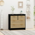 thumbnail image 7 of 4 Drawers Rattan Cabinet,for Bedroom,Living Room,Dining Room,Hallways,Easy Assembly, Black, 7 of 7