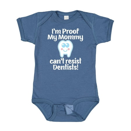 

Inktastic Proof Mommy Cant Resist Dentist Dad Gift Baby Boy or Baby Girl Bodysuit