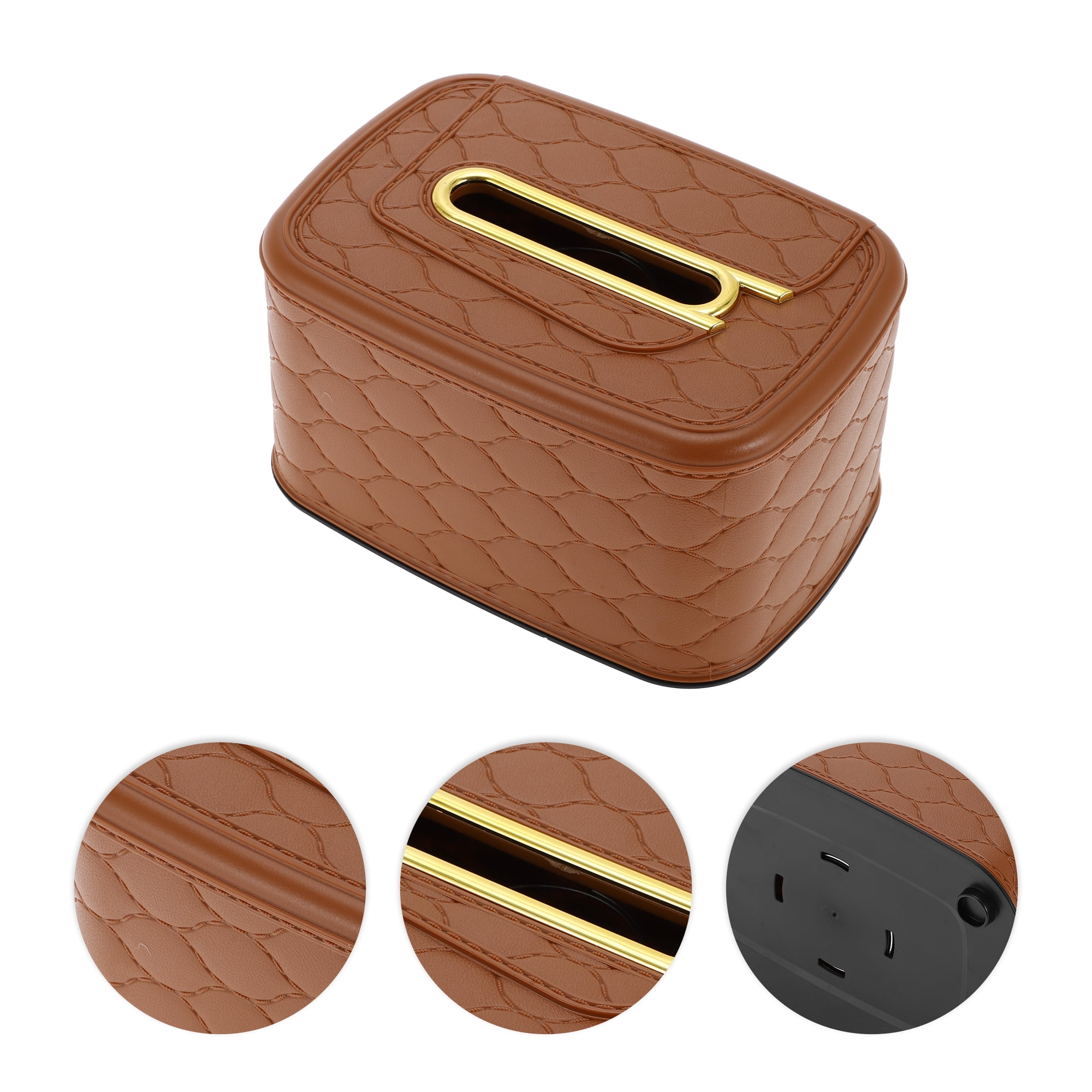 Unique Bargains 1 Pc Tissue Box Cover with Spring [Orange]