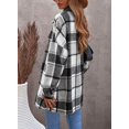 thumbnail image 2 of ORUYROP Womens Long Sleeve Plaid Shirts Flannel Lapel Button Down Shacket Jacket Coats, 2 of 6