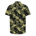 thumbnail image 5 of snilers Men Hawaiian Shirt Casual Button Down Short Sleeve Blouses Stretch Camo Printed Summer Tops, 5 of 5