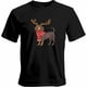 thumbnail image 1 of Camisetas gráficas informales de manga corta con astas de reno y perro navideño para hombre, 1 of 8