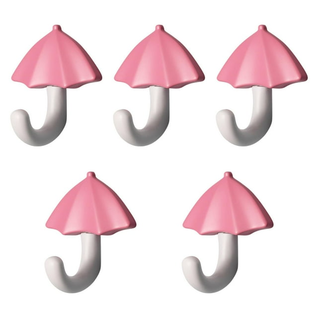 5 ganchos para colgar llaves de puerta, decorativos para colgar en la pared. rosa blanco