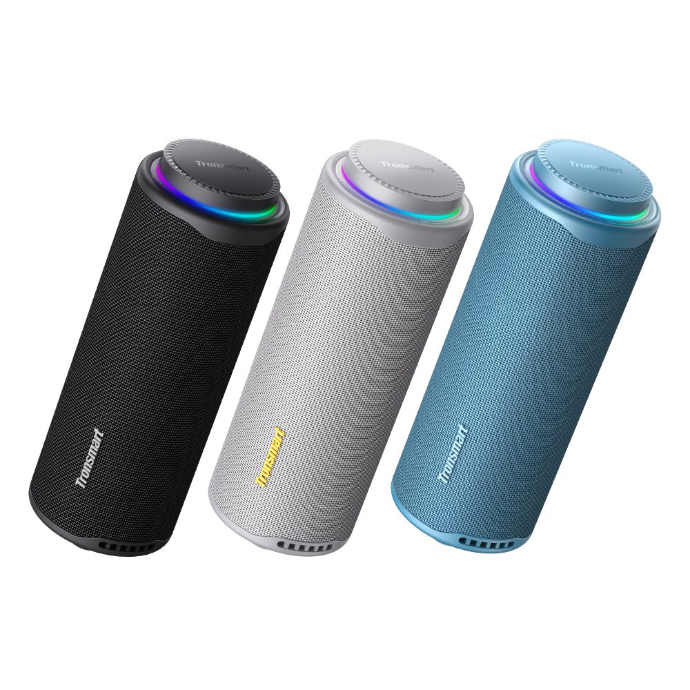 Tronsmart T8 Portable Bluetooth 5.3 Speaker, 40W 360° Surround Deep Bass, TWS, Custom EQ & RGB, IPX7 Waterproof, 18H for Outdoor - Black