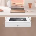 thumbnail image 4 of 19.78" Under Desk Storage Drawer, Office Desk Organizer Locking Design White Sliding Pull-Out Drawer for Sit Stand Workstation, 4 of 12