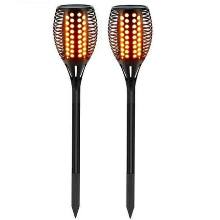 Outdoor Tiki Bar Lights ZEDWELL Solar Torch Lights,Dancing Flame Lighting 96 LED Flickering Tiki Torches Waterproof Wireless Outdoor Light for Patio Garden Path Yard Wedding Party(2 Pack) ()
