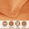 thumbnail image 3 of Superior Geometric Fret Cotton Bedspread and Sham Set, 3-Piece Decorative Breathable Bedspreads, Full, Salmon, 3 of 9