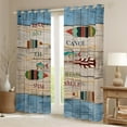 thumbnail image 2 of Homewish Teens Rustic Farmhouse Curtains Pack of 2 (42x84 Each), Wheat Blue Lake House Curtains Blackout, Wooden Boat Paddle Bedroom Curtains, Black Out Curtains Decor, 2 of 6