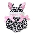 thumbnail image 5 of enyan Baby Girl Romper Farm Cow Onesie Outfit Ruffle Smocked Bow Bodysuit Western Country Infant Newborn Summer Clothes(Pink & Orange,3-6 Months), 5 of 6