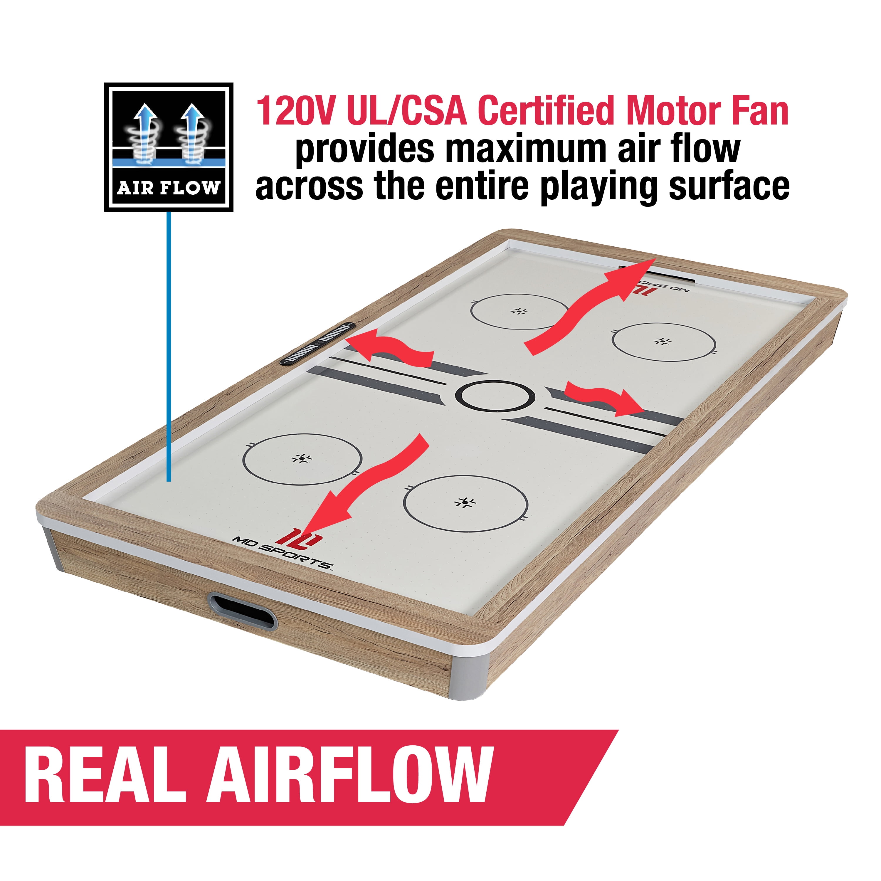 7 ft. Hinsdale Air Hockey Table With Pusher and Puck Set by MD Sports