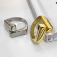 thumbnail image 3 of Geometric Adjustable Silver Plated Ring Unisex Fashion Accessory Statement Index Finger Ring Cool Design Everyday Wear, 3 of 7