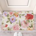thumbnail image 2 of Pink Flowers Linen No Slip Floor Mat, Entryway Doormat Durable Low-Profile Mat Home Decor, Rug Washable Kitchen Bathroom Laundry Bedroom Living Room Door Mats 30x17in, 2 of 6
