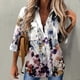 thumbnail image 2 of Camisa Con Botones Blusa de Manga Larga Para Mujer Blusa Con Estampado Tops Bussiness Casual Solapa Tops Odeerbi  ODB-6, 2 of 5