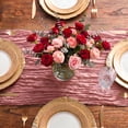 thumbnail image 4 of Sm:)e Boho Dry Rose Gauze Cheesecloth Table Runner 35x120 Inch, Multi-Purpose Decor for Kitchen Dining Wedding Holiday Party, 4 of 5